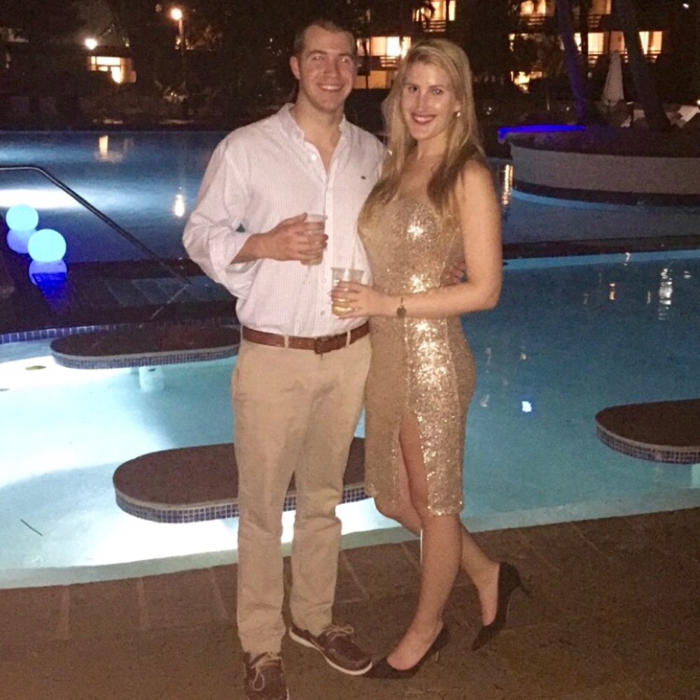 Lulu’s strapless sequin dress
